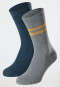 Men's Socks, 2-pack, Blue/Grey Ringed - Fashion