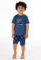 Pyjama korte schaats ruitjes atlantisch blauw - Kids Nightwear