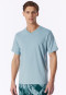 Short sleeve v-neck shirt, Ice Blue - Mix+ Relax