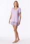 Schlafanzug kurz Interlock Blumen grün - Modern Nightwear