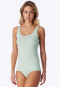 Top a spalline, confezione da 2, color nocciola/verde chiaro - Modal Essentials
