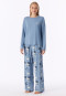 Long Pyjamas, Coffee, Grey-Blue - Casual Fashion