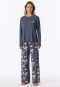 Long Pyjamas, Coffee, Blue-Grey - Casual Fashion
