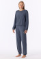 Long Pyjamas with Cuffs, Blue-Grey - Casual Fashion