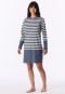 Camicia da notte a manica lunga a righe blu-grigio - Casual Nightwear