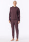 Long Pyjamas with Fine Ribbing in Cocoa Brown - Selected! Premium Warming