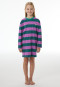 Camicia da notte a maniche lunghe a righe color bacca - Nightwear