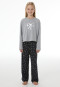 Lange pyjama met strik, grijs gemêleerd - Nightwear