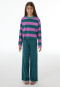 Pigiama lungo a righe larghe color bacca - Nightwear