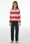 Lange pyjama met streepjes, vivid red - Nightwear