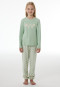 Schlafanzug lang Interlock Bündchen pastellgrün - Nightwear