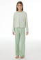 Long Pyjamas with Interlock Checking in Pastel Green - Nightwear