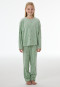 Schlafanzug lang Velour Herzchen pastellgrün - Nightwear