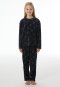 Lange pyjama van velours met hondenmotief, navy - Nightwear