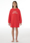Nachthemd met lange mouwen, van sweatshirtstof, met manchetten, levendig rood - Nightwear