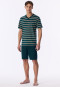 Schlafanzug kurz Ringel tiefseegrün - Casual Nightwear