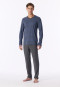 Pyjama long à encolure en V, rayures, denim délavé - Casual Nightwear