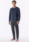 Pyjama long en tissu éponge à poignets, rayures, couleur denim délavé - Casual Nightwear
