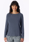 Shirt met lange mouwen en U-hals, blauwgrijs - Mix+ Relax