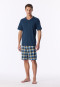 Schlafanzug kurz Karos deep blue - Casual Essentials