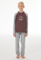 Pyjama long à manches raglan, couleur chocolat - Nightwear