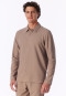 Long-Sleeve Pique Shirt, Warm, Nougat - Mix+ Relax