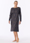 Long-Sleeve Interlock Nightshirt with Boat Neckline, Deep Sea Blue Patterned - Interlock