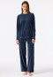 Long Velour Lounge Set, Deep Sea Blue - Casual Velour