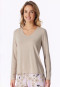 Long-Sleeve V-Neck Shirt in Bright Taupe - Mix+ Relax