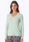 Shirt met lange mouwen en v-hals, kleur matcha latte - Mix+ Relax