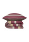 Parure de lit 2 pièces en satin à rayures bordeaux - SCHIESSER Home