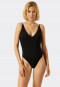 Lined swimsuit V-neck removable pads adjustable straps black - California Dream