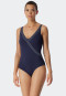 Badpak shapewear V-hals verstelbare bandjes donkerblauw - Deep Sea
