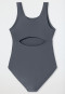 Swimsuit knitwear recycled SPF40+ school sports graphite - Aqua