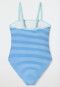 Swimsuit recycled knitwear SPF40+ stripes aquarium - Aqua