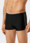 Retro swim trunks with zip pocket knitwear recycled thin stripes black - Nautical Casual