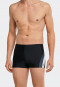 Retro swim trunks knitted fabric recycled side stripes black - Nautical Active