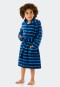 Bathrobe velour stripes dark blue - Original Classics