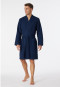 Bathrobe waffle piqué dark blue - Essentials