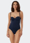 Bandeau swimsuit underwire variable strap options soft cups with support dark blue - Deep Sea