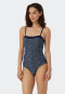Bandeau-Badeanzug variable Träger Softcups dunkelblau-gemustert - Sea Blossom