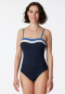 Costume da bagno a fascia con spalline variabili e coppe morbide con supporto blu notte - Aqua Ocean Swim