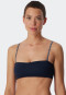 Bandeau Bikini-Top gefüttert Softcups variable Träger dunkelblau  - Mix & Match Reflections
