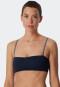 Bandeau bikini top lined soft cups variable straps dark blue - Mix & Match Reflections