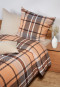 Bed linen 2-piece checkered beige - Feinbiber