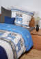 Parure de lit 2 pièces renne bleu - flanelle castor