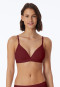 Bra wire-free double rib organic cotton removable pads terracotta - Pure Rib