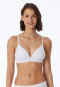 Soutien-gorge sans armature côtelé coton bio coussinets amovibles blanc - Pure Rib