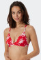 Bikini Triangel-Top herausnehmbare Cups variable Träger Korallen rot  - Mix & Match Coral Life