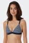 Top a triangolo per bikini con coppe removibili e spalline regolabili, a righe, blu scuro - Mix & Match Reflections
